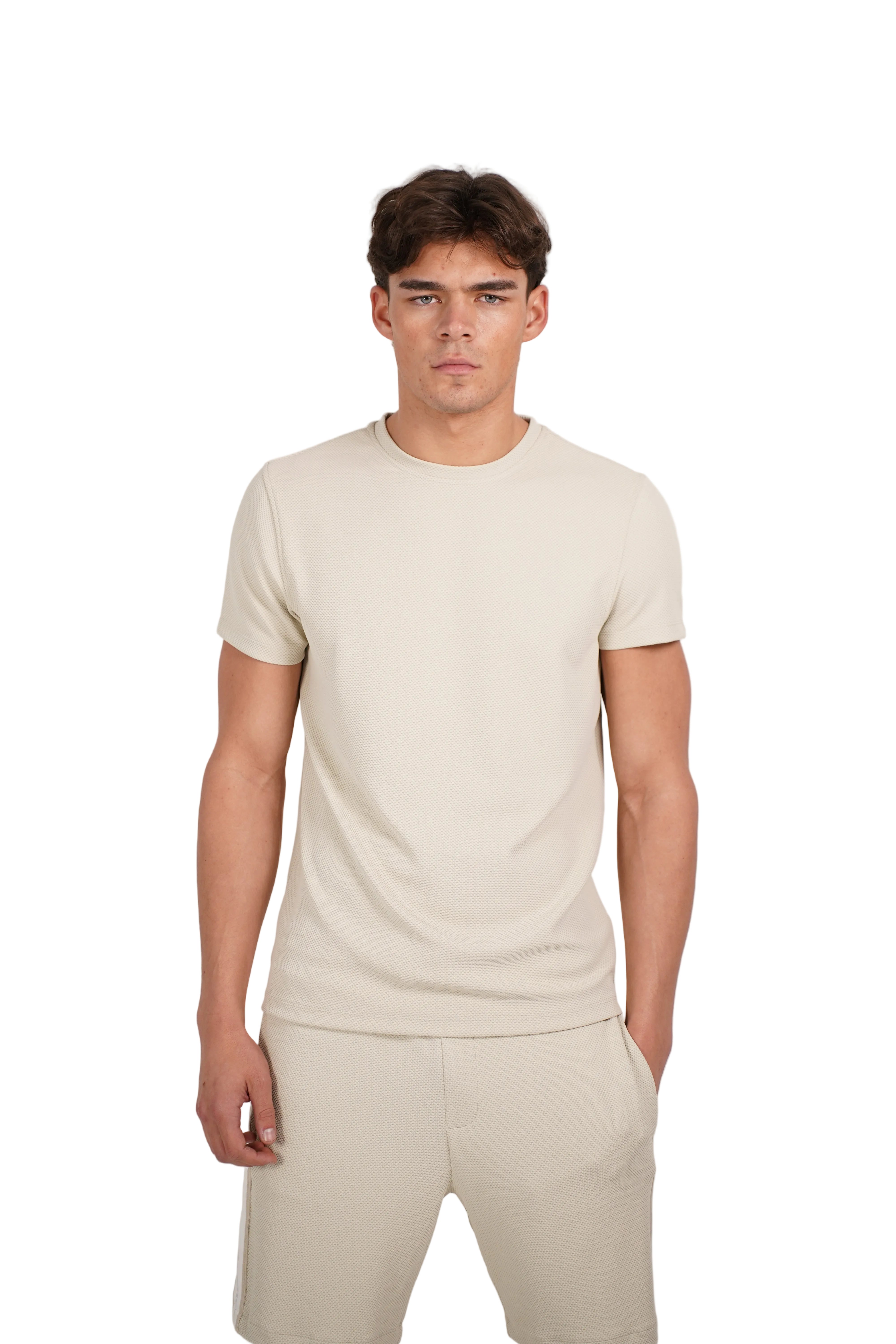 CAPO Textured Light Beige T-Shirt